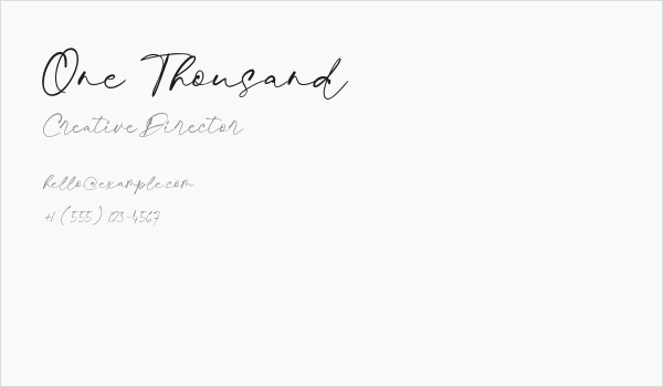 One Thousand Business Card