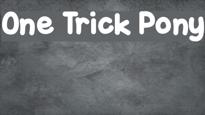 One Trick Pony Font examples