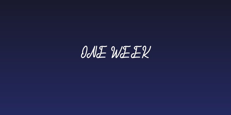 One Week Social Header