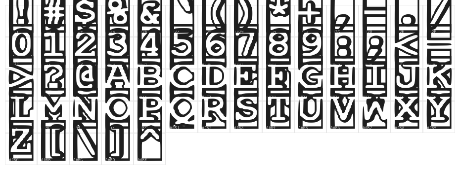 One and a Half Feet Under Character Map