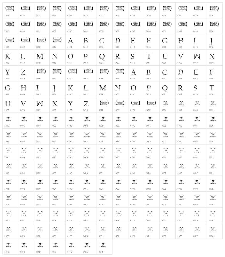 One more Day Regular Character Map