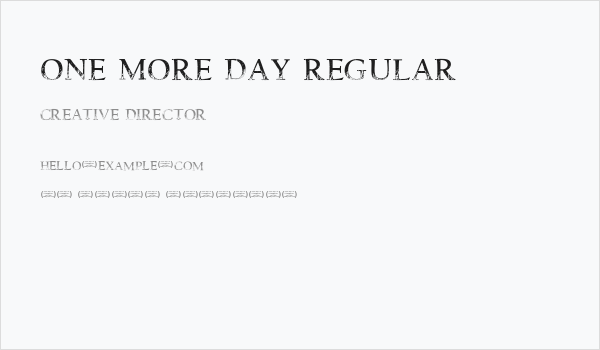 One more Day Regular Business Card