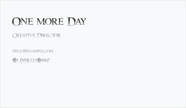 One more Day Business Card