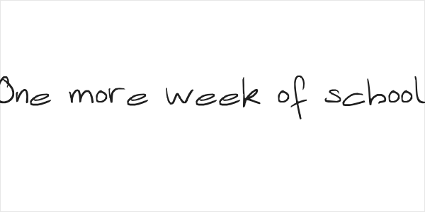One more week of school Logo