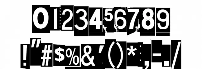 One two thirty-four Font OTHER CHARS