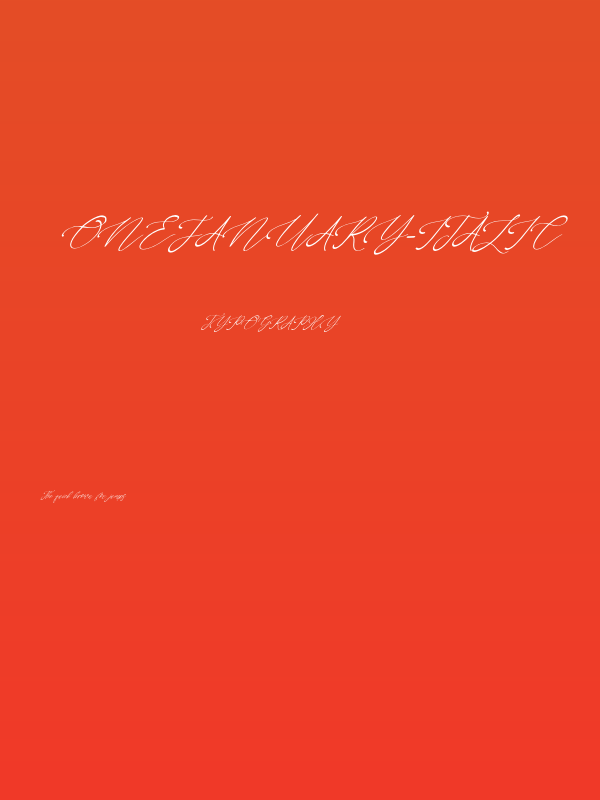OneJanuary-Italic Poster