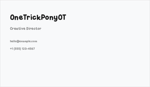 OneTrickPonyOT Business Card