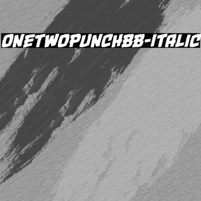 OneTwoPunchBB-Italic Font examples