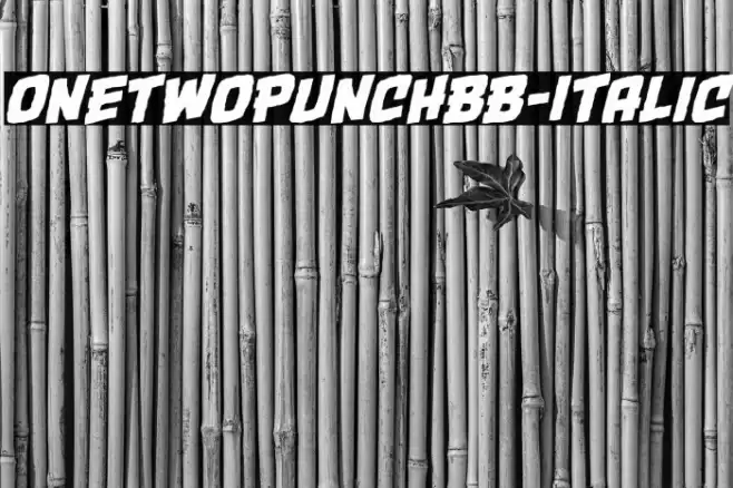 OneTwoPunchBB-Italic Font examples