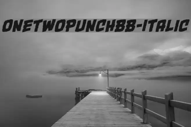 OneTwoPunchBB-Italic Шрифта examples