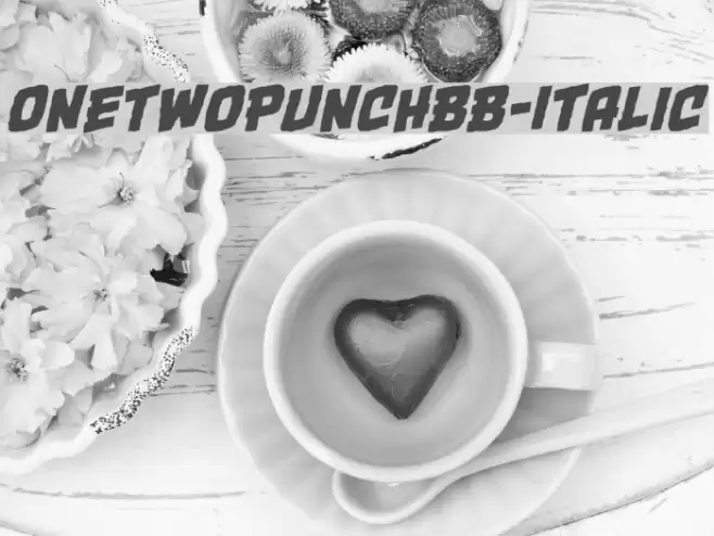 OneTwoPunchBB-Italic Шрифта examples