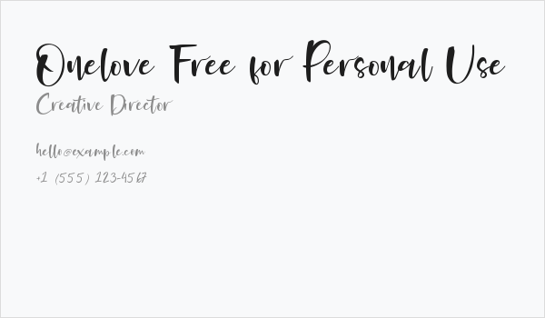 Onelove Free for Personal Use Business Card