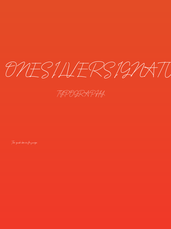OnesilverSignature Poster