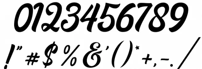 Onetime Script Font OTHER CHARS