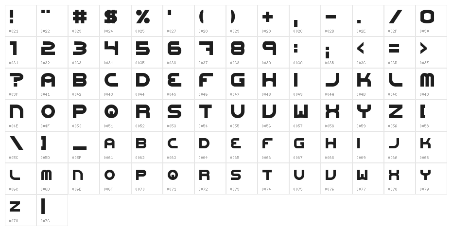 Oneworldonefuture ExtraBold Character Map