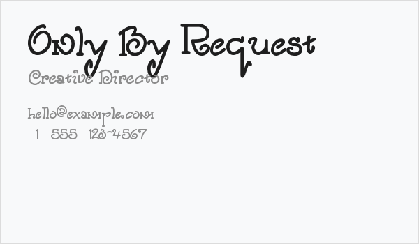 Only By Request Business Card