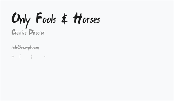 Only Fools & Horses Business Card