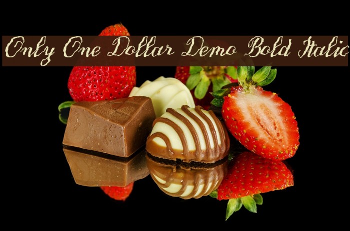 Only One Dollar Demo Bold Italic Font examples