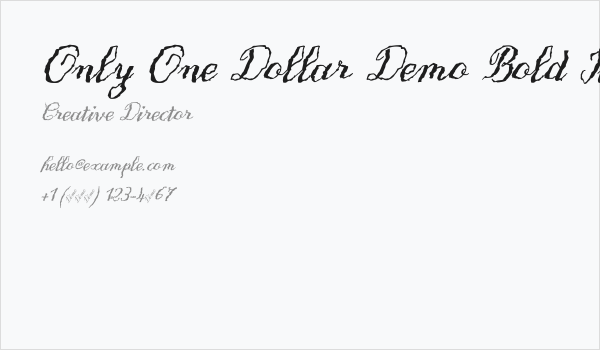 Only One Dollar Demo Bold Italic Business Card