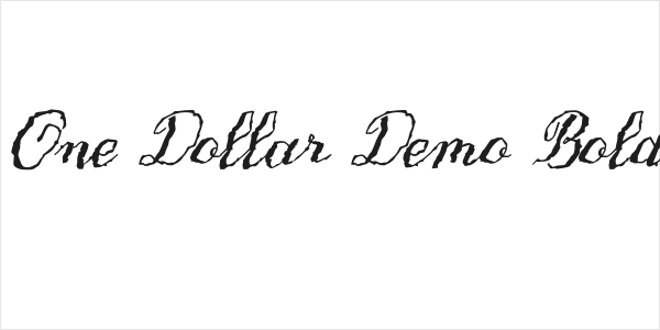 Only One Dollar Demo Bold Italic Logo