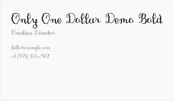 Only One Dollar Demo Bold Business Card