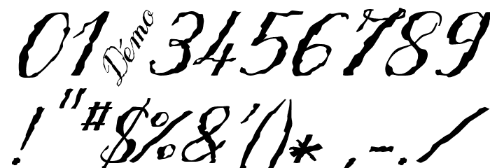 Only One Dollar Demo Italic Font OTHER CHARS
