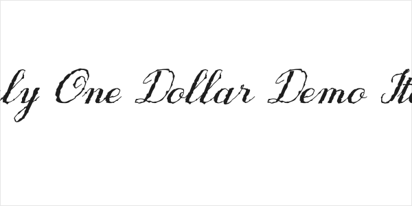Only One Dollar Demo Italic Logo