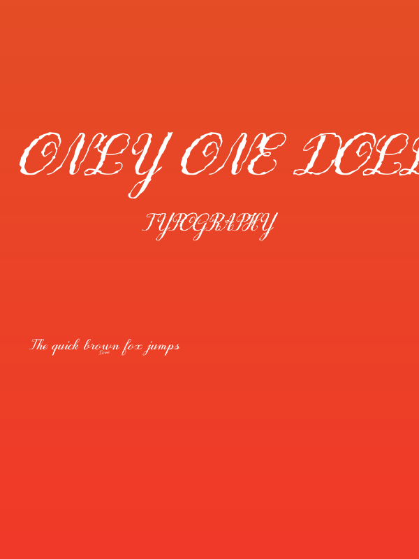 Only One Dollar Demo Italic Poster
