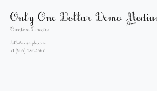 Only One Dollar Demo Medium Business Card