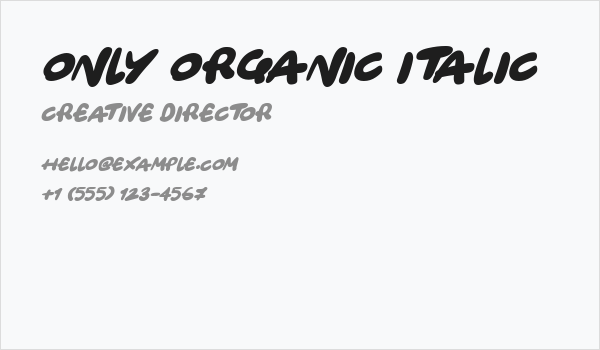Only Organic Italic Business Card