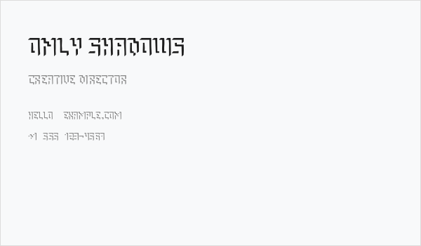 Only Shadows Business Card