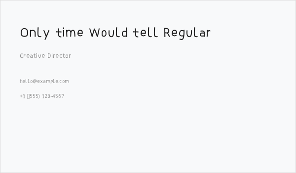 Only Time Would Tell Regular Business Card