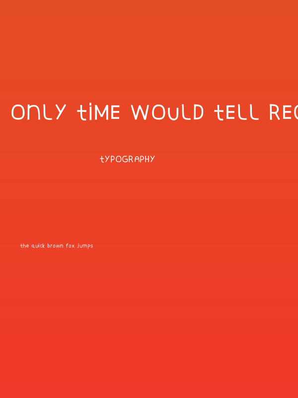 Only Time Would Tell Regular Poster