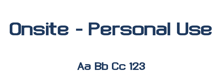 Onsite - Personal Use Font Preview