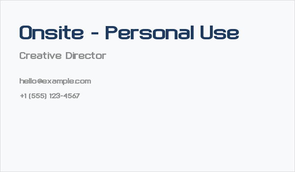 Onsite - Personal Use Business Card