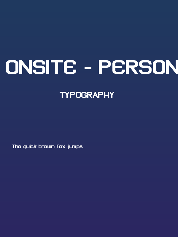 Onsite - Personal Use Poster