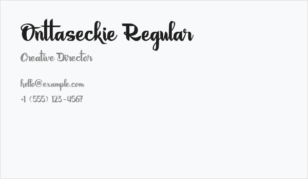 Onttaseckie Regular Business Card