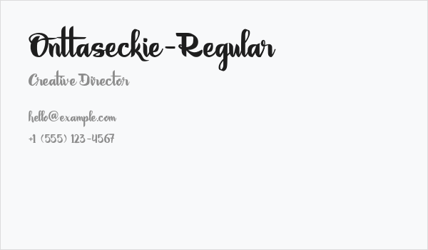 Onttaseckie-Regular Business Card