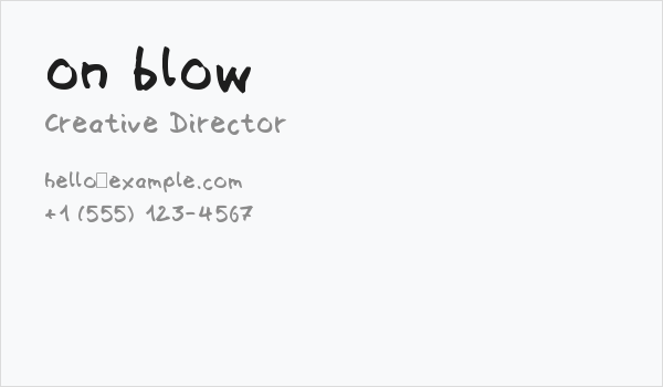 on blow Business Card