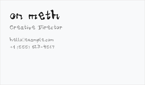 on meth Business Card