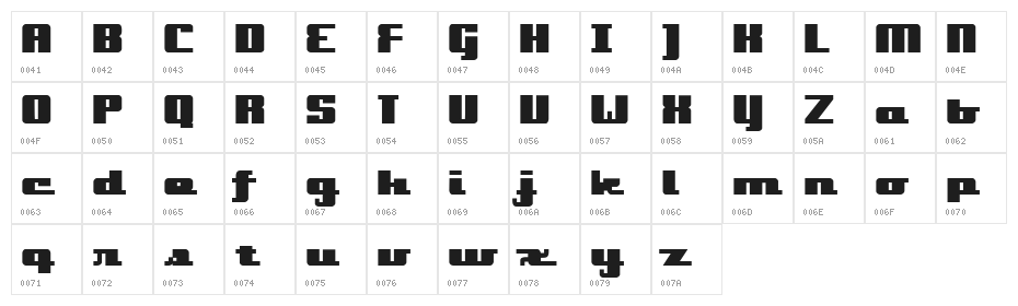 onakite Bold Character Map