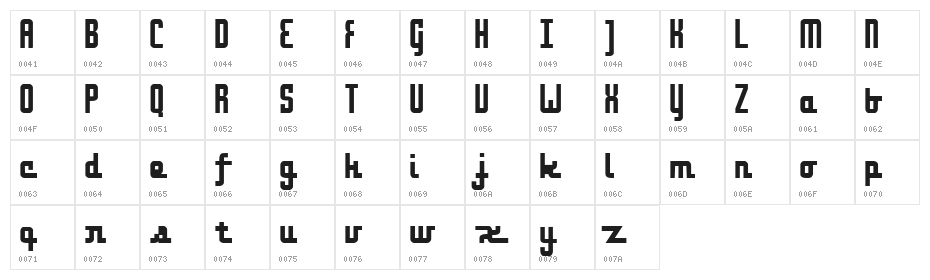 onakite Thin Character Map