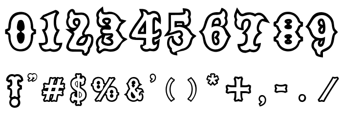 one percent Font OTHER CHARS