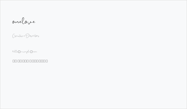 onelove Business Card