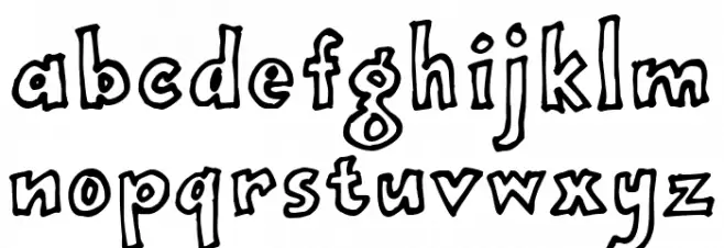 onepunchJim outline फ़ॉन्ट लोअरकेस