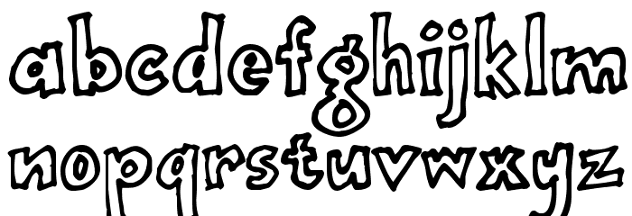 onepunchJim outline Font LOWERCASE
