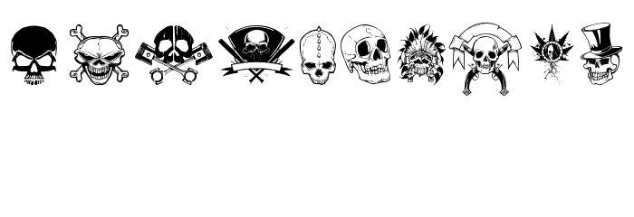 only skulls Font OTHER CHARS