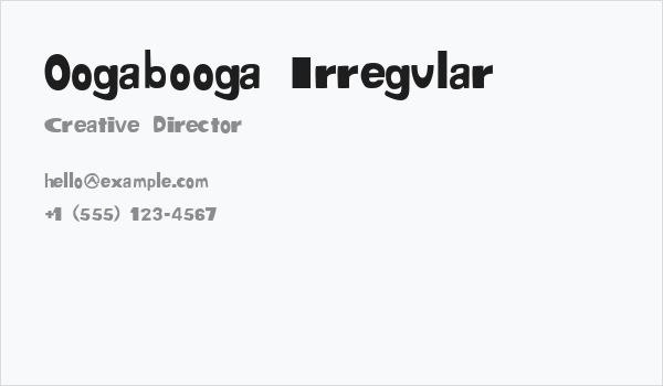Oogabooga Irregular Business Card