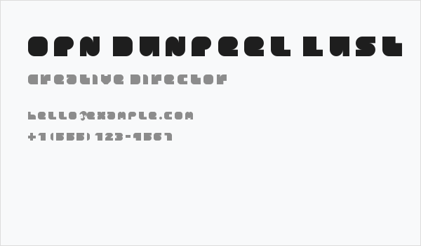 OPN DunPeel Lust Business Card