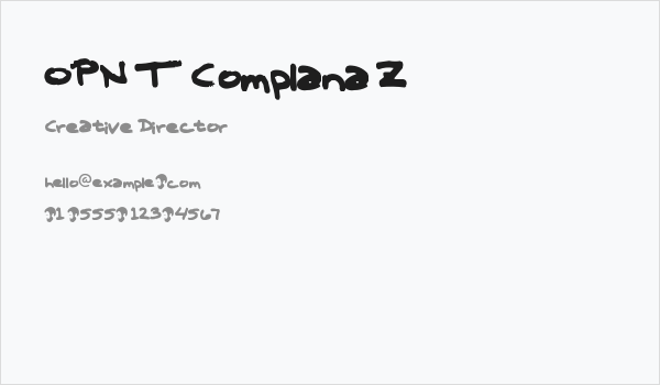 OPN T Complana Z Business Card